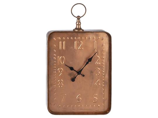 Antique Copper Finish Embossed Wall Clock